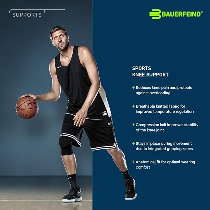 Bauerfeind Sports Knee Support - Knee Brace for Pain Relief and Stabilization - Patellar Knee Pad for Enhanced Support - Targeted Compression - Lightweight & Durable