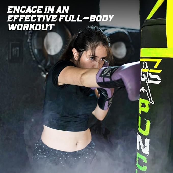 PGS Punching Bag - Hanging Boxing Bag for MMA, Karate, Judo, Muay Thai, Kickboxing, Self Defense Training for Training at Home or Gym or Office - Unfilled Heavy Bag 70 to 100 lbs - Black- UNFILLED