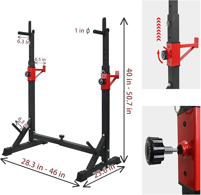 PLKO Multi-Function Squat Press Barbell Rack Stand, Height Adjustable Barbell,Max Load 550lbs,Fitness Exercise Equipment Home Gym