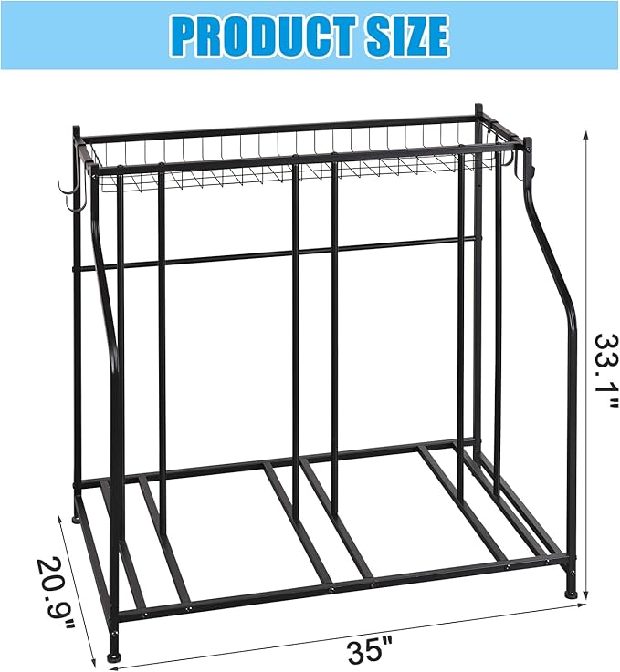 Mythinglogic Garage Bike Storage Rack, Freestanding Organizer for Adult or Kids Bike, 3 Bicycle Holder for Indoor and Outdoor Use