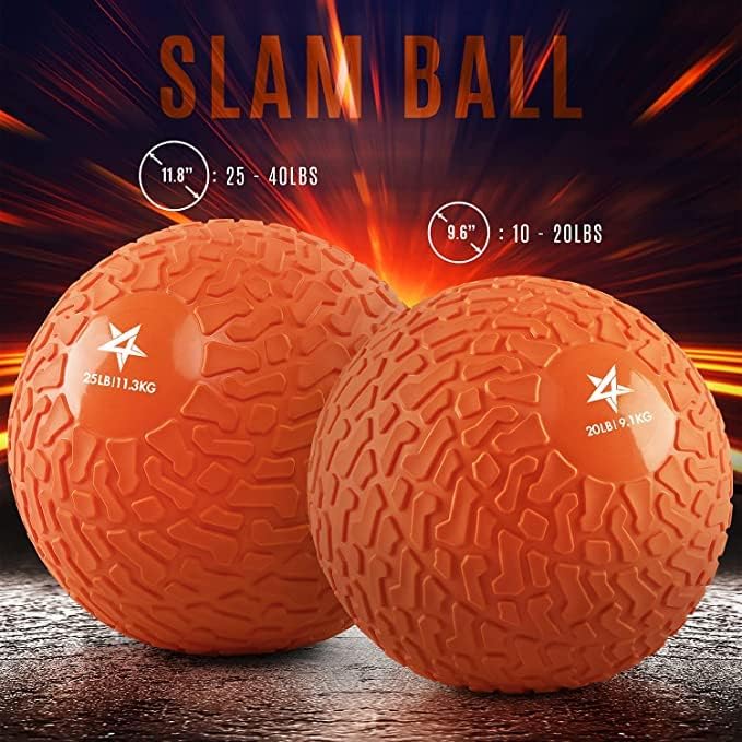 Yes4All Upgraded Fitness Slam Medicine Ball 25lbs for exercise
