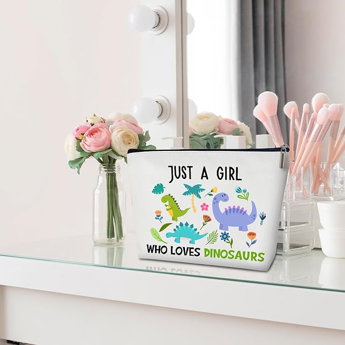 Dinosaur Lover Makeup Bag - Gift for Her, Animal Dinosaurs Lover Purse, Toiletry Bag Pouch - 16