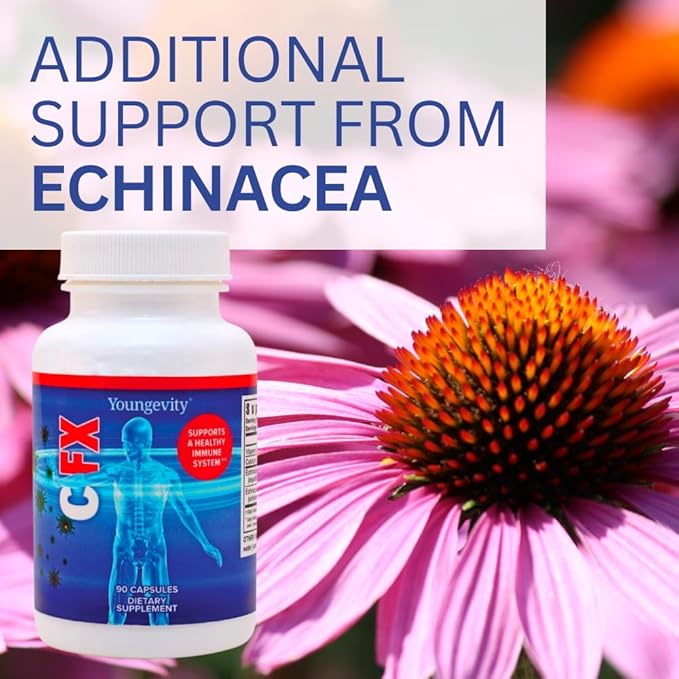 Youngevity C-Fx - Vitamin C 500mg, Echinacea Herb & Root for Immune Support Supplement (90 Capsules)