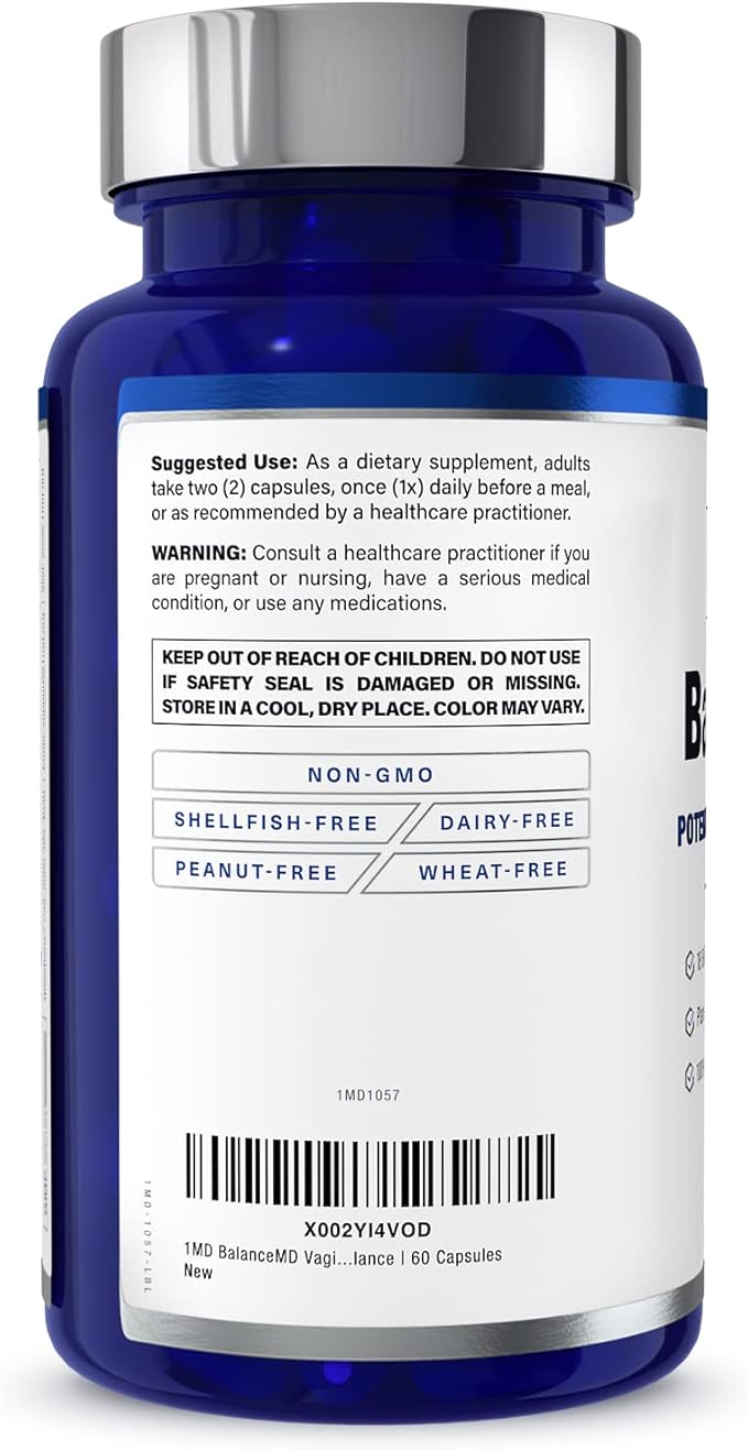 1MD Nutrition BalanceMD Vaginal Probiotics | Oregano & Caprylic Acid with Lactobacillus & Digestive Enzymes | Promotes Intestinal Flora Balance | 120 Capsules
