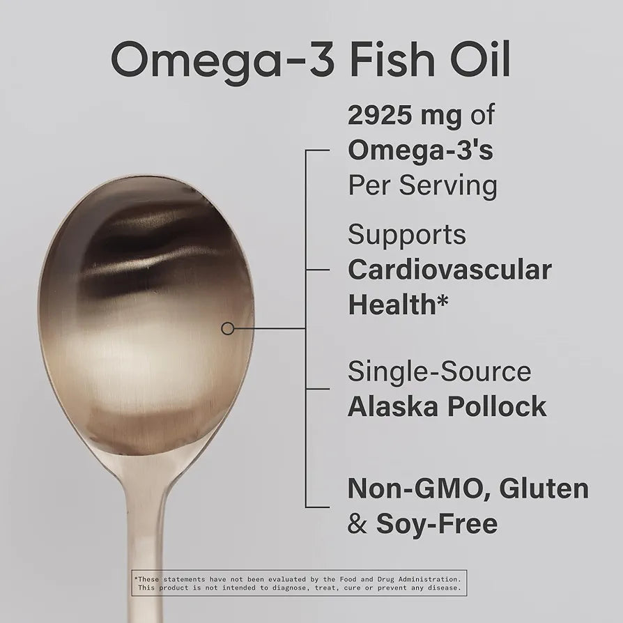 Sports Research Omega-3 Fish Oil 4685mg - Sourced from Wild Caught Alaska Pollock - Natural Lemon Flavor, MSC Certified Sustainable - 8oz