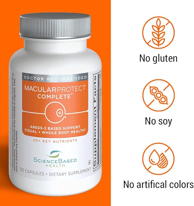 MacularProtect Complete All-in-One AREDS 2 Vitamin & Mineral Supplement and Whole Body Multinutrient - 30+ Key Nutrients Protects Macular and Whole Body Health -120 Capsules