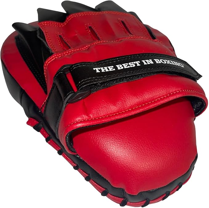 Ringside Curved Boxing MMA Punch Mitts (Pair) Red, 10.5"