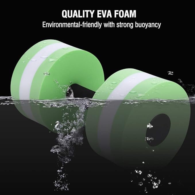 Foam Dumbbell, Float Bodybuilding 2PCS Barbell, for Body Shaping Aerobic Exercise Devices Loseweight Dumbbell Set(green)
