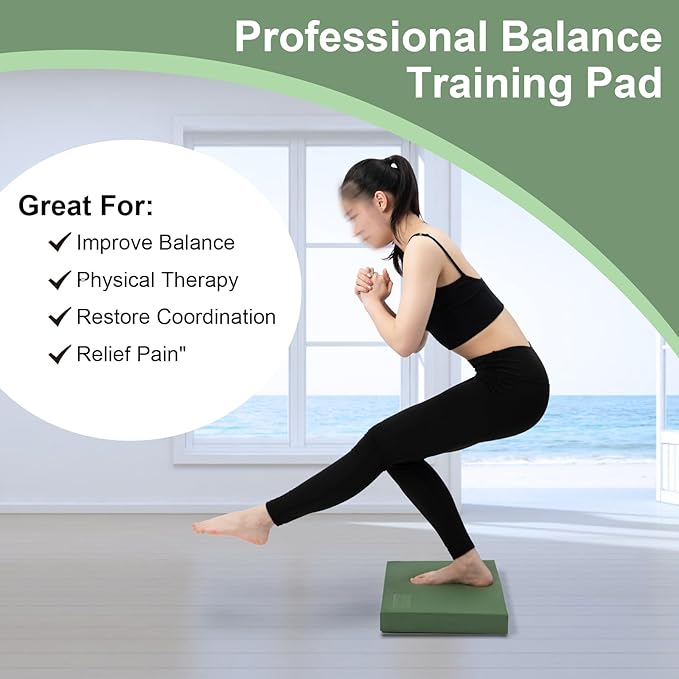 StrongTek Professional Foam Exercise Balance Pad - 15.8" 13" x 2", High-Density