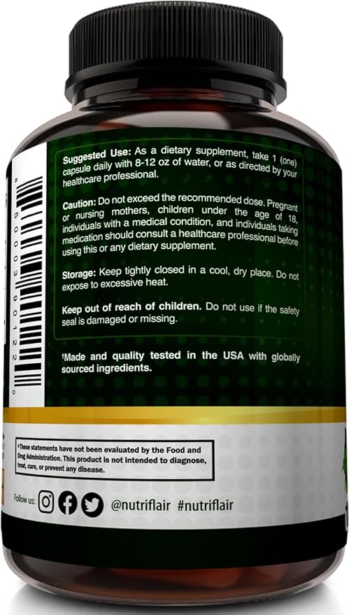 NutriFlair DIM Supplement 400mg with Bioperine, 120 Capsules - Diindolylmethane - Estrogen Metabolism Support & Hormone Balance, Menopause, PCOS, Acne and Skin Care for Men & Women - Compare to 300mg