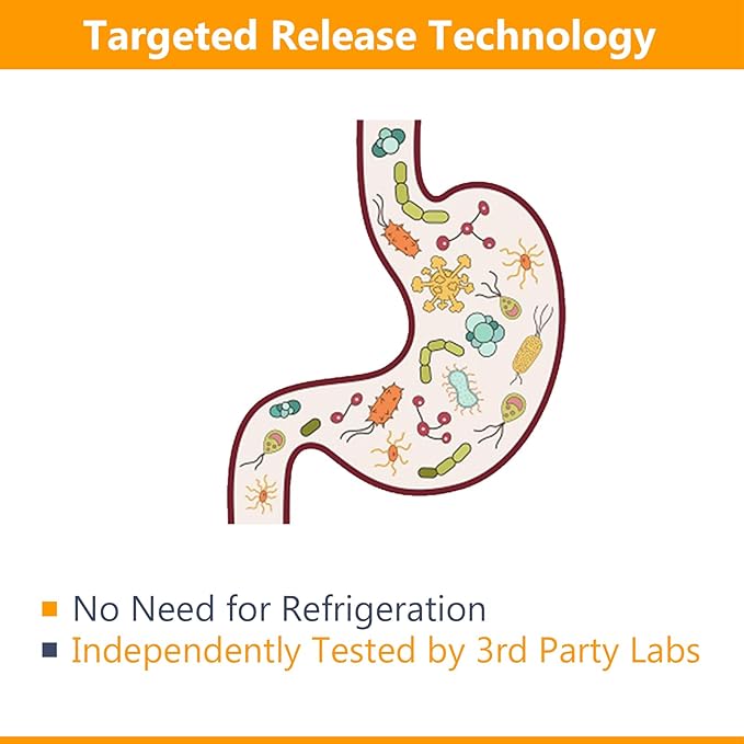 NewRhythm Probiotics 50 Billion CFU 20 Strains, 120 Veggie Capsules, Targeted Release Technology, Stomach Acid Resistant, No Need for Refrigeration, Non-GMO, Gluten Free