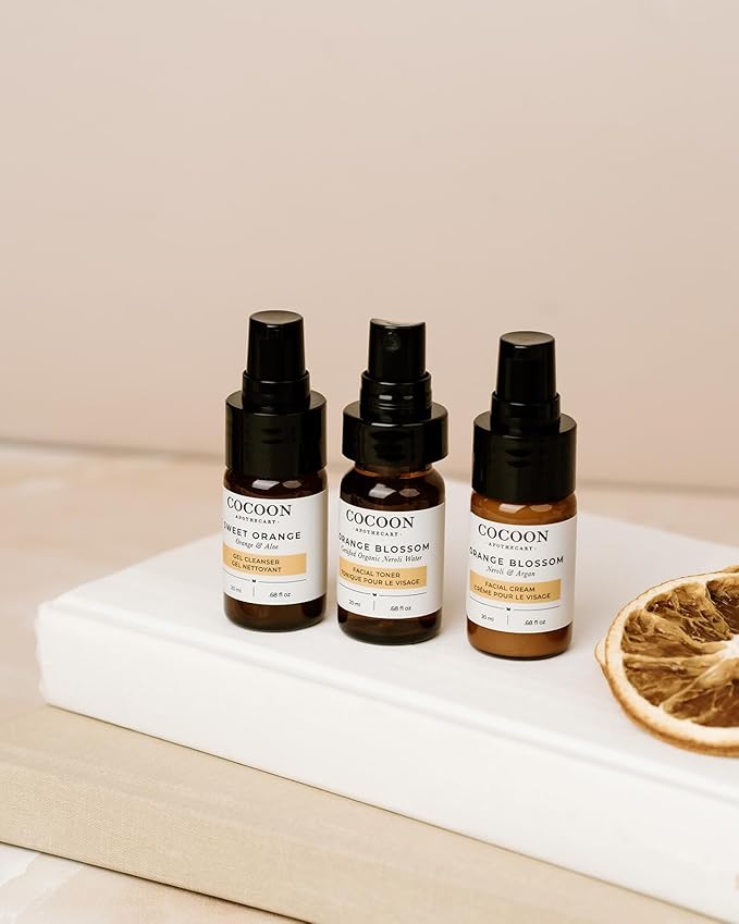Skin Care Starter Kit for Oily Skin, Ecocert Cosmos Natural + Organic, Travel/Trial Size, Oily/Combination Skin, 3 x 0.68 fl oz