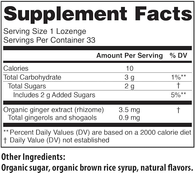 USDA Organic Natural Ginger Tummydrops, Gluten Free & Vegan, 33 Individually Wrapped Drops in a Resealable Bag