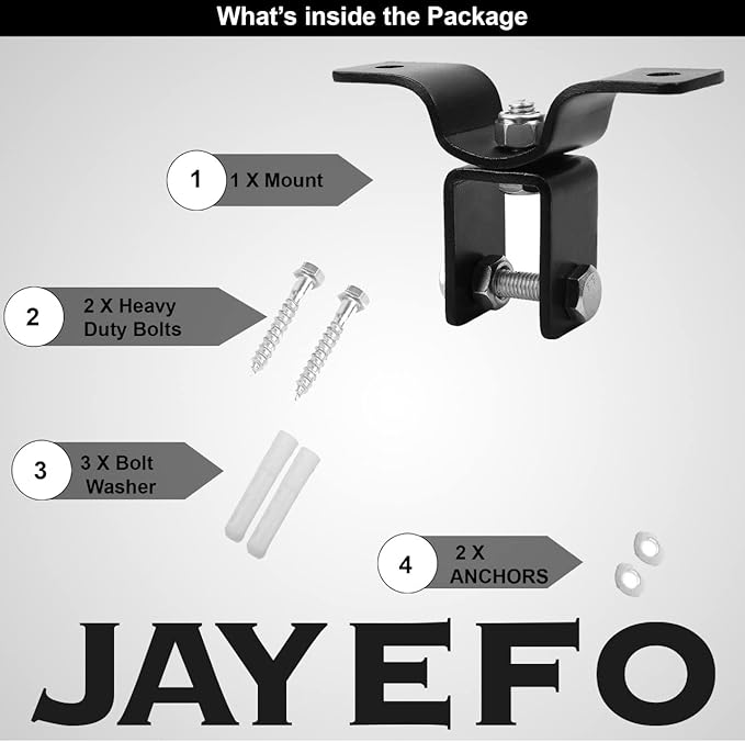 Jayefo Punching Bag Hanger - Heavy Bag and Punching Bag Mount for Wood Beam Ceiling - Standart Size - Black