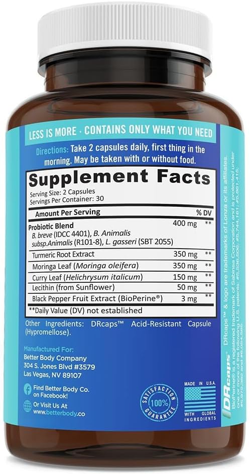 BB Company Provitalize | Probiotics for Women, Menopause | Joint Support, Sexy Midsection Curves, Digestive Health, Menopause Bloat | Turmeric Curcumin Moringa | Packaging Vary | 2 Pack