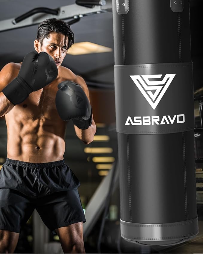 Punching Bag for Adults, 4ft Oxford Heavy Boxing Bag Set 12OZ Gloves for MMA Muay Thai Kickboxing Training Home Gym, Martial Art (Unfilled)