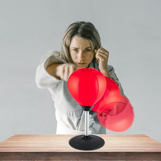 Stress Buster Desktop Punching Bag - Suctions to Your Desk, Heavy Duty Stress Relief Ball, Funny Gifts for Boss or Coworker, Perfect for Kids and Adults, Easter