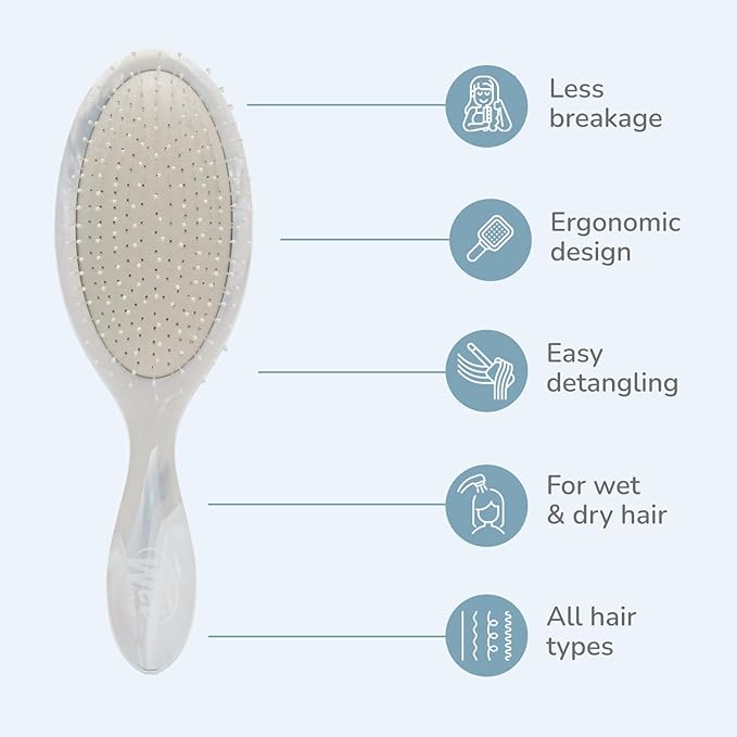Wet Brush Original Detangler, Grey (Matte Marble), Ultra-Soft IntelliFlex Bristles Glide Through Tangles, Detangling Hair Brush (Wet & Dry), Women & Men, Limited Edition