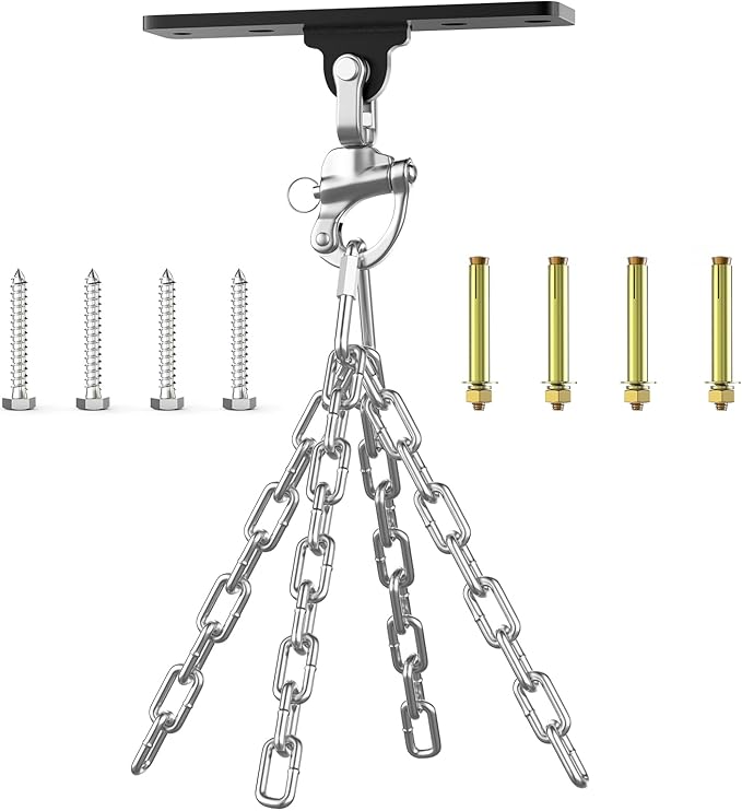 Eapele Punching Bag Hanger, Heavy Bag Ceiling Mount Holder for Hanging, 360° Swivel Boxing Bag Hanger for MMA Training, Muay Thai Bags, Heavy Duty Hook for Aerial Yoga, Porch Swings, Hammock Chairs