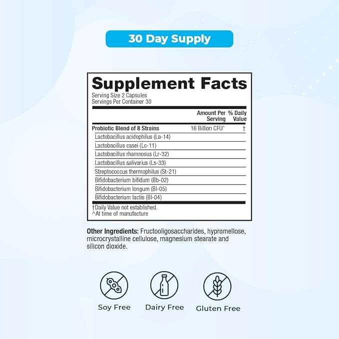 VitaMedica | Daily Balance Probiotic-8 | Probiotic Supplement | 16 Billion CFUs | Gut Health | Digestive, Skin, & Immune Support | Constipation, Diarrhea, Gas & Bloating Relief | Vegan | 60 Count