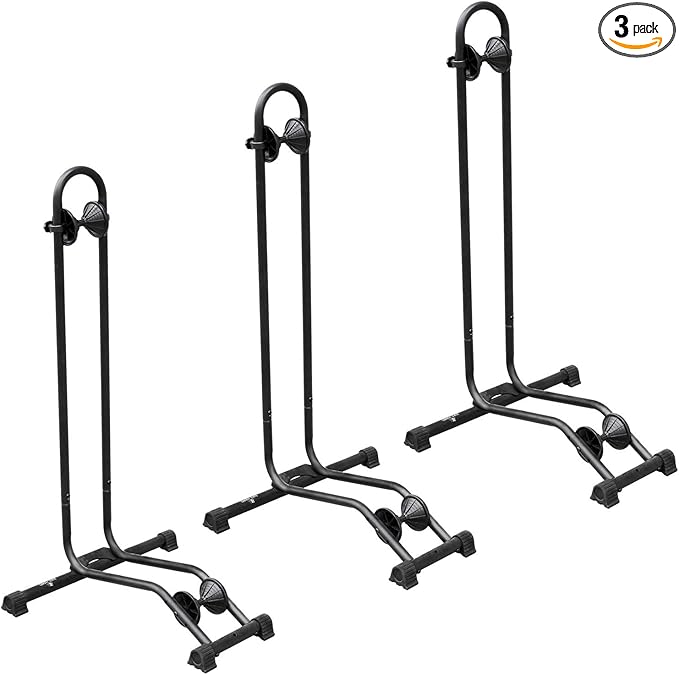 BikeHand Bike Floor Stand Parking Rack Stand - for 24"-29" Mountain MTB & Road Bikes Bicycles Indoor Outdoor Garage Storage - Classic for 3 Bikes
