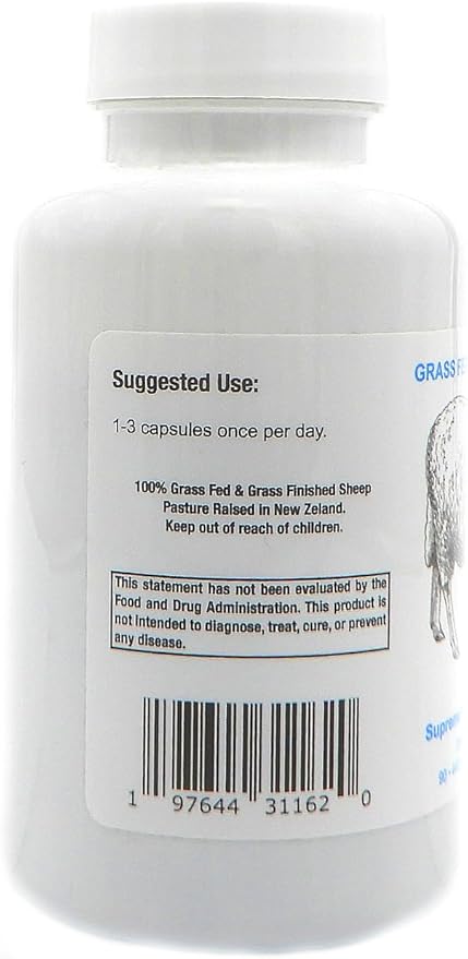 Supreme Nutrition Sheep Testicle - 100% Grass Fed and Finished in New Zealand, 90 Capsules of Pure Ovine Testicle