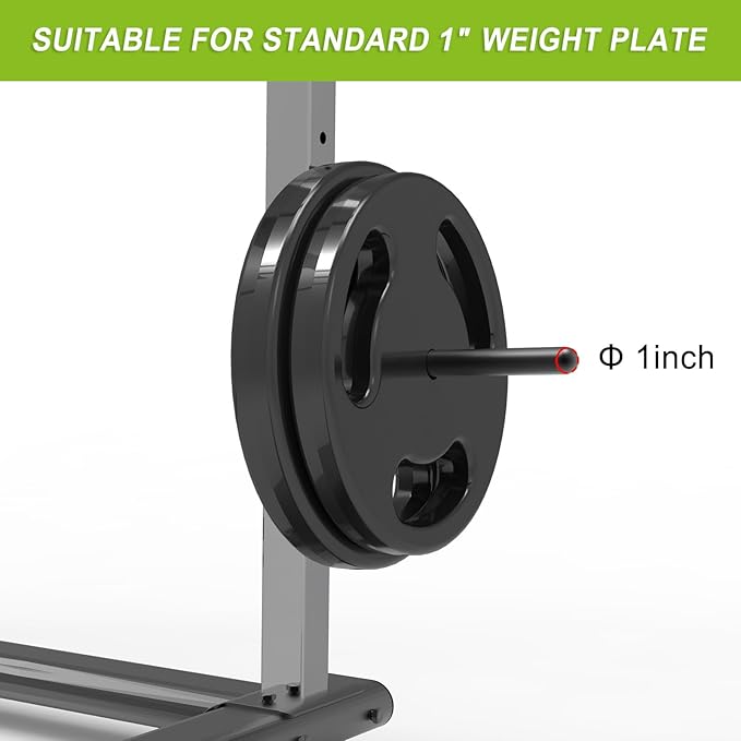 Kipika J-Hooks and Weight Plate Holder Set for 2" x 2" and 3" x 3" Power Rack - Squat Rack Attachments for Strength Training and Weight Storage - Fit Standard 1-inch and Olympic 2-inch weight plates