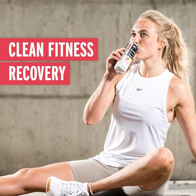 FITAID Post Workout Recovery Drink, Strawberry Lemonade, BCAAs, Glucosamine, Electrolytes, All In One Can, Paleo, Vegan & Gluten-Free, 40 Calories, 12 Fl Oz (Pack of 12)