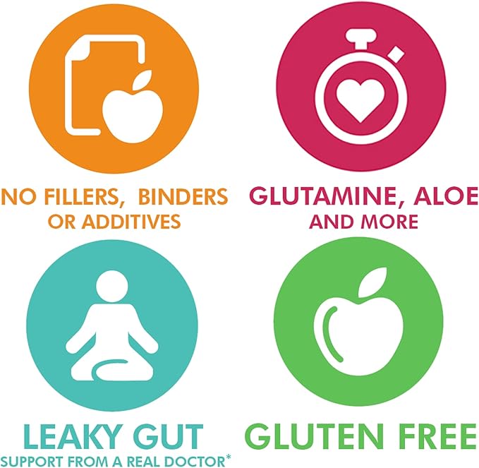 Doctor Danielle Gut Assist - Leaky Gut Repair Supplement Powder - Glutamine, Arabinogalactan, Licorice Root - Supports IBS, Heartburn, Bloating, Gas, Constipation, SIBO from