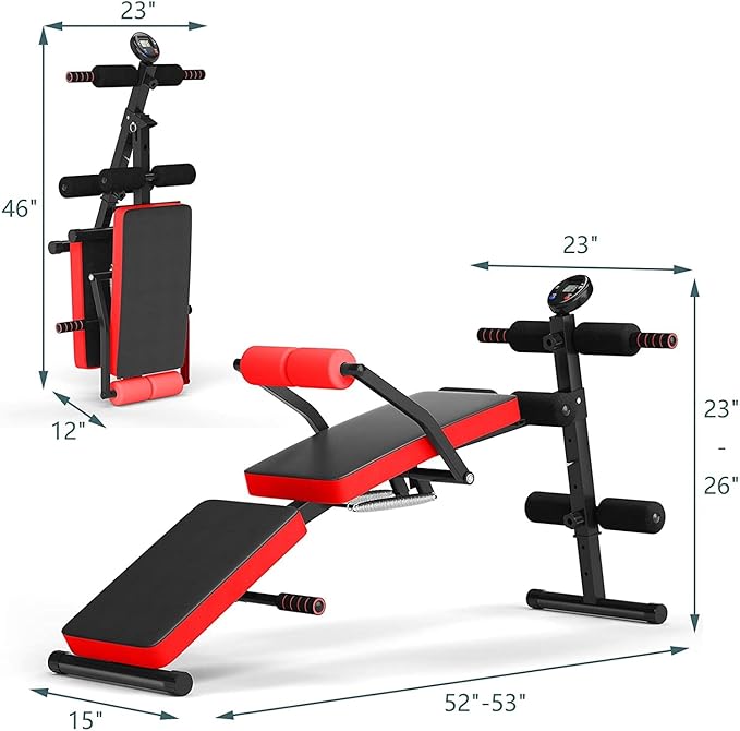 CHEFJOY Multi-function Sit Up Bench 5 Positions,