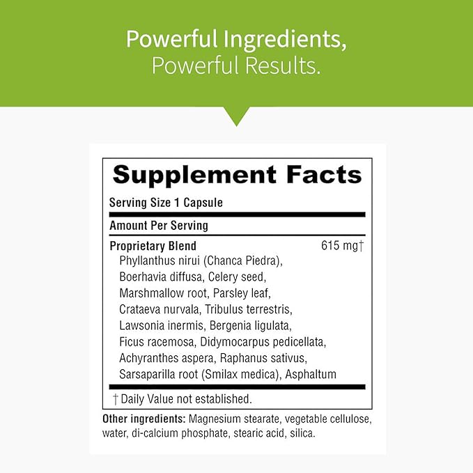Natural Kidney Cleanse | Eliminate & Protect Against Kidney Stones | Flush Impurities & Clear System | Support Kidney Health & Function | Chanca Piedra, Celery Seed & More | 60 Capsules