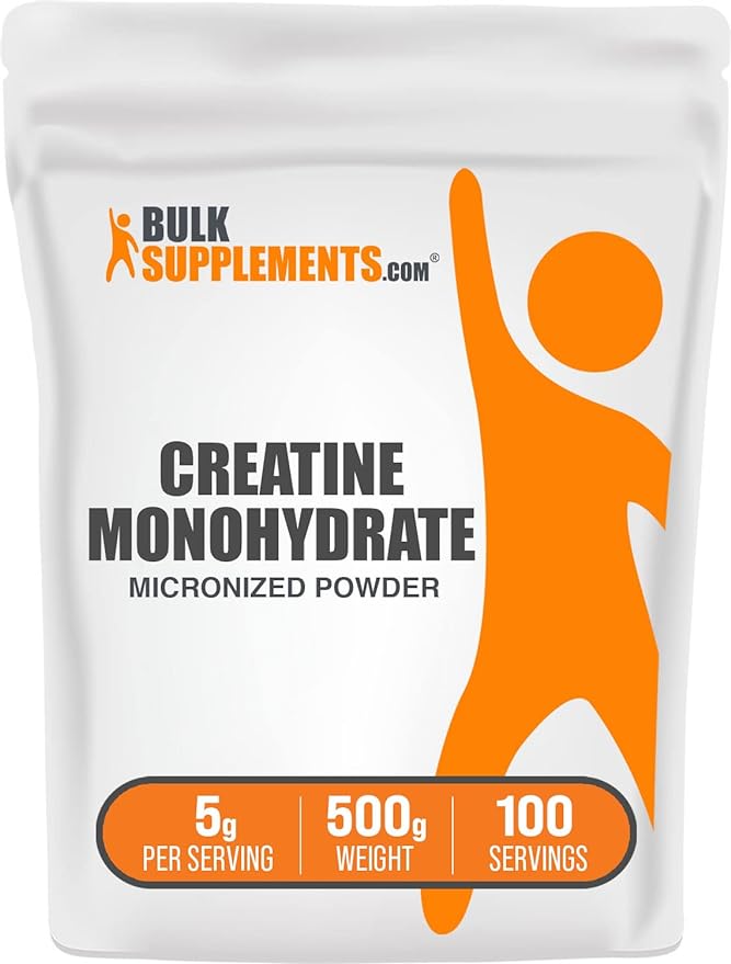 BulkSupplements Creatine Monohydrate Powder - Micronized Creatine Powder, Unflavored - Pure & Gluten Free, 5g per Servings, 500g