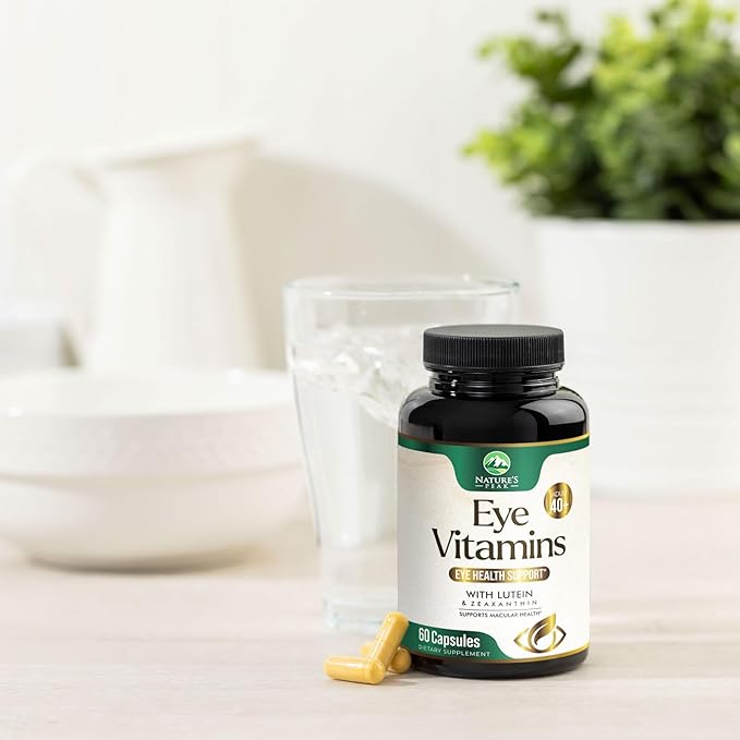 Nature's Peak Eye Vitamin & Mineral Supplement, Contains Zinc, Vitamins C, E, Lutein, & Zeaxanthin, Supports Eye Strain, Vision Health for Adults, Non-GMO, Vegan Eye Vitamins Supplement - 60 Capsules