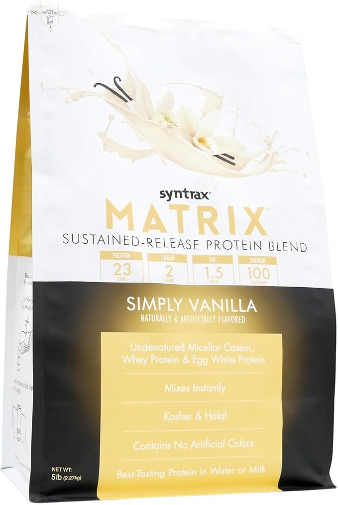 Syntrax Nutrition Matrix Sustained-Release Protein Blend Simply Vanilla 5 lbs.