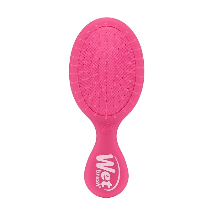 Wet Brush Mini Detangler Hair Brush, Pink Frost, Detangling Travel Hairbrush, Ultra-Soft IntelliFlex Bristles Glide Through Tangles with Ease, Pain-Free, All Hair Types