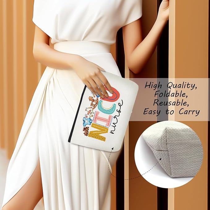 Nurse Gifts Cute NICU Nurse Gifts RN Makeup Bag Cosmetic Bag Nurse Accessories for Work Nurse Bag for Women Nurse Team Nursing Graduation Gifts Birthday Christmas Nurse Week Appreciation Gift