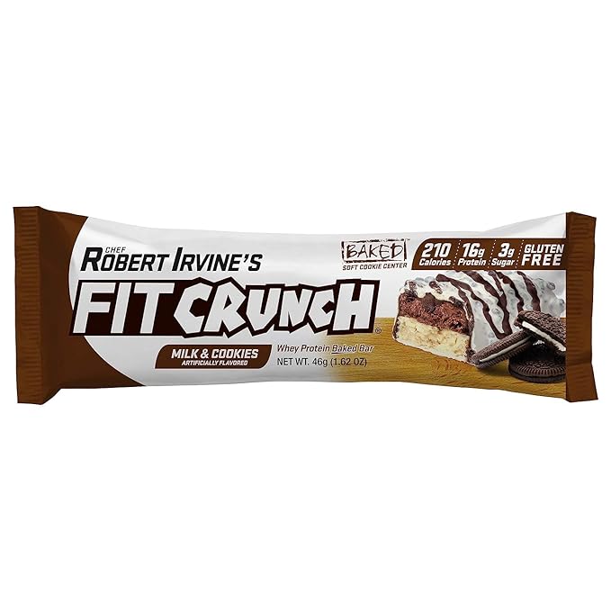 FITCRUNCH Snack Size Protein Bars, 6-Layer Baked Bar, 3g of Sugar, Gluten Free & Soft Cake Core (9 Bars, Flavor Lovers)