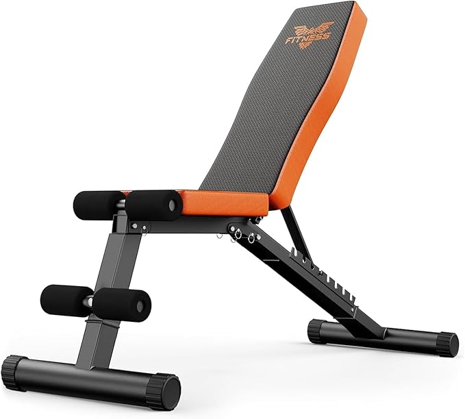 naspaluro Adjustable Weight Bench for Home Gym Foldable 880LB Incline 3-Sec Folding