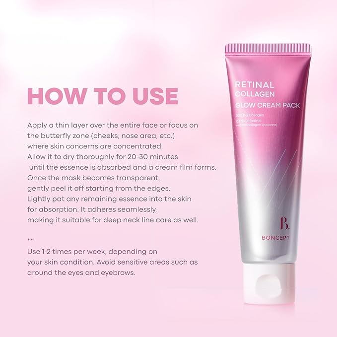 RETINAL COLLAGEN GLOW CREAM PACK, 1.69fl.oz/50ml, Hydrating, Moisture-Rich Cream, Nourishing Sleeping Pack, Soothing Facial Mask, Plumping&Firming