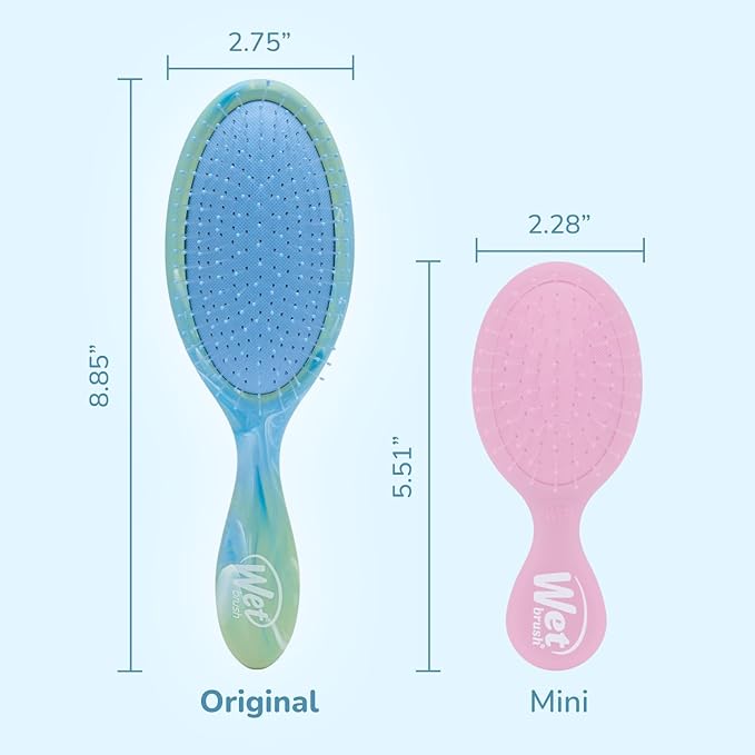 Wet Brush Original Detangler, Green (Matte Marble), Ultra-Soft IntelliFlex Bristles Glide Through Tangles, Detangling Hair Brush (Wet & Dry), Women & Men, Limited Edition