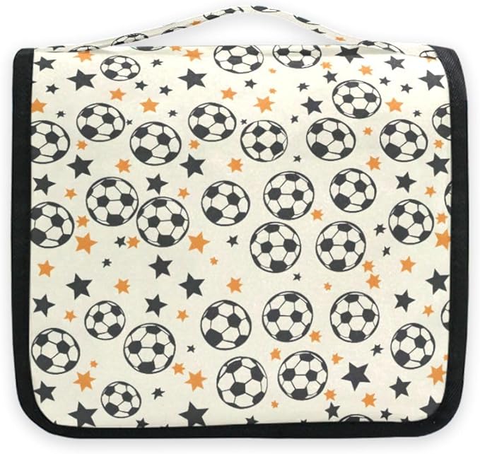 senya Hanging Travel Toiletry Bag Kit Boys Makeup Case Cosmetics Organizer for Men Women (Many Ball and Star)
