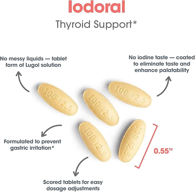 Optimox Iodoral 12.5 mg – Iodine Supplements for Thyroid Support, Potassium Iodide Tablets, Lugol Solution, Daily Vitamins and Minerals, High Potency Iodine Tablets – 180 Tablets 1-Pack