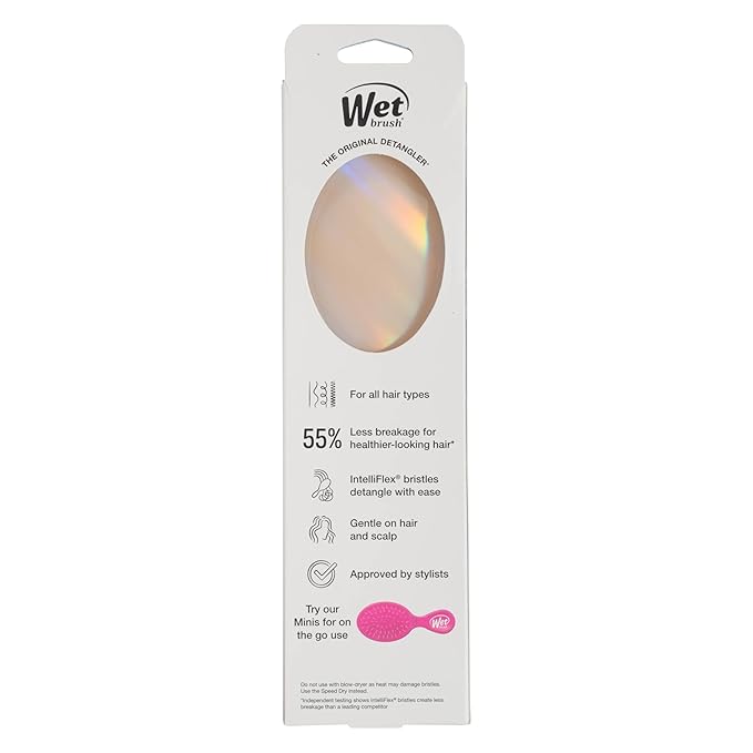 Wet Brush Original Detangler Hair Brush, Cream (Iridescence Icon), Ultra-Soft IntelliFlex Bristles, Detangling Bristles Glide Through Tangles, All Hair Types (Wet & Dry), Women & Men, Limited Edition