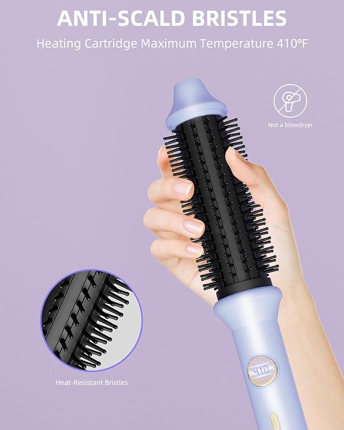 Thermal Brush, 1.26 Inch Curling Iron Brush with 10 Adjustable Heat Settings, Dual Voltage for Travel, Easy to Create Curling, Smooth Hair, Less Frizz