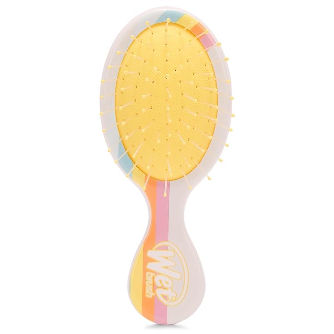 Wet Brush Mini Detangler Hair Brush, Rays (Sun Days), Detangling Travel Hairbrush, Ultra-Soft IntelliFlex Bristles Glide Through Tangles with Ease, Pain-Free, All Hair Types