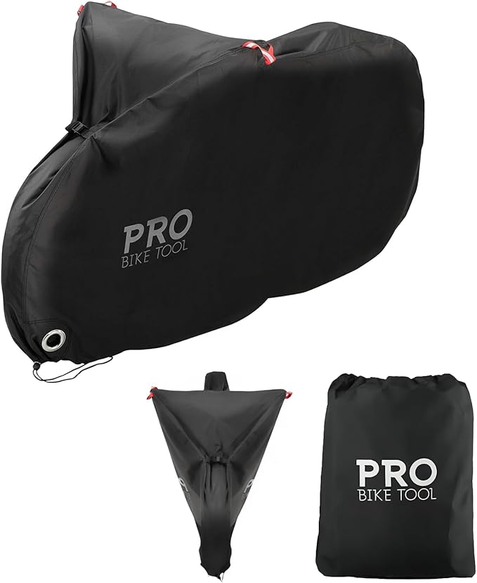 Pro Bike Cover for Outdoor Bicycle Storage - Heavy Duty Ripstop Material, Waterproof & Anti-UV (Travel - Large for 1 Bike)