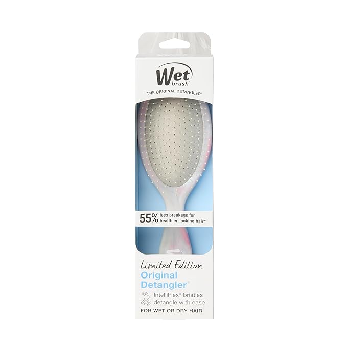 Wet Brush Original Detangler, Grey (Matte Marble), Ultra-Soft IntelliFlex Bristles Glide Through Tangles, Detangling Hair Brush (Wet & Dry), Women & Men, Limited Edition
