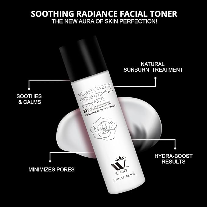 WBM Skincare Beauty Kit -Facial Cleanser & Facial Moisturizer for Sensitive Skin, Witch Hazel Facial Toner with Aloe Vera Formula, Anti-Aging Night Cream for Daily Cleansing & Refreshing Skin