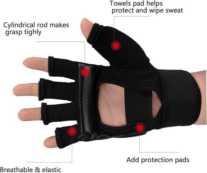 Boxing Gloves Men Gloves Kickboxing Gloves Punching Bag Gloves Karate Gloves Half Finger Kickboxing Gloves Taekwondo Sparring Glove Hand Wraps for Boxing Gloves Women for Kids Muay Thai