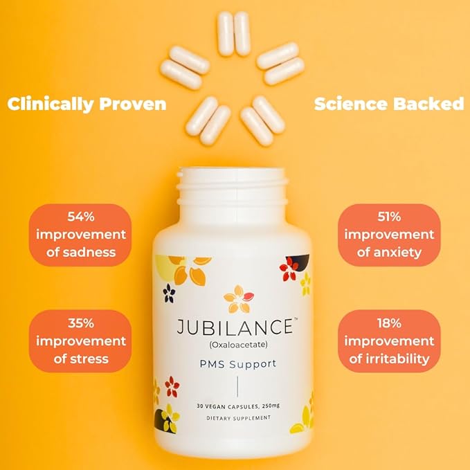 Jubilance PMS Support - Oxaloacetate PMS Relief Vitamin for Women (New Look, Same Clinically Proven Formula)
